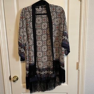 Chiffon Cardigan with Fringe